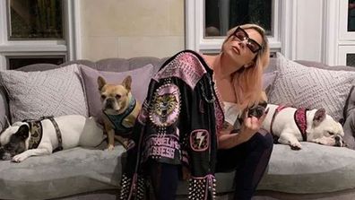 Lady Gaga and her dogs 