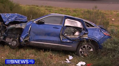 Six teenagers have been seriously injured after crashing a stolen car on a freeway in Epping, in Melbourne's north.