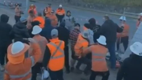 CFMEU brawl at construction site Brisbane 