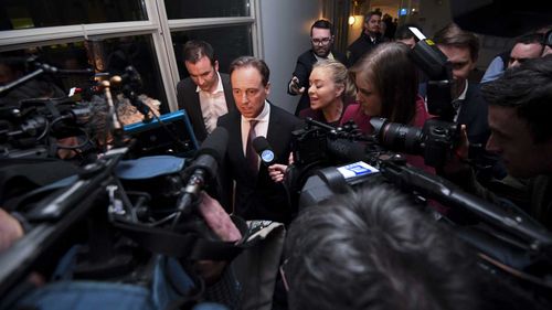 Greg Hunt speaks to the media.