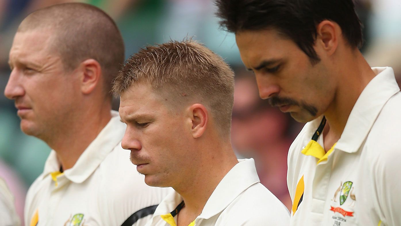 Brad Haddin, David Warner and Mitchell Johnson pictured during their time together in Australia&#x27;s Test team