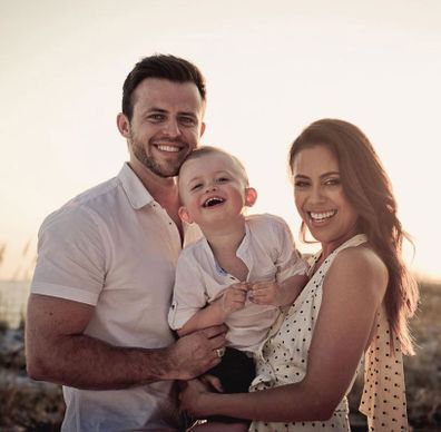 The Voice's Rebecca Selley, husband Jake and son JJ take family photo