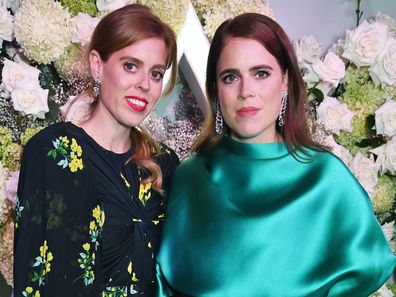 Princess Beatrice and Princess Eugenie of York at the official party celebrating Vogue World: London 2023 at George Mayfair on September 14, 2023 in London, England. 