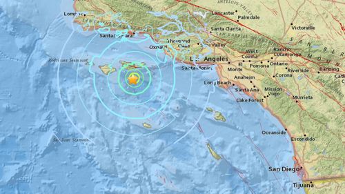 A 5.3 magnitude earthquake strikes off the California coast. Credit: US Geological Society.
