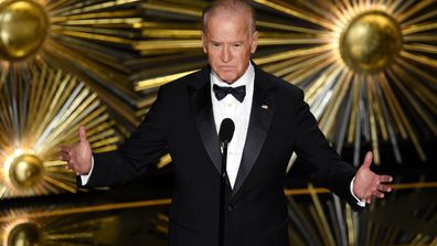 United States Vice President Joe Biden speaks onstage during the 88th Annual Academy Awards at the Dolby Theatre on February 28, 2016 in Hollywood, California