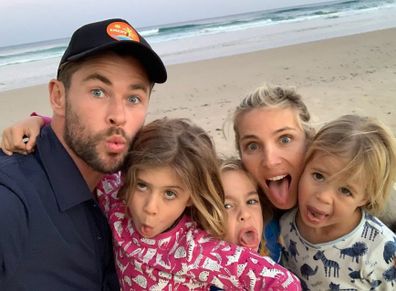 Chris Hemsworth and Elsa Pataky with kids - daughter India and twin boys Sasha and Tristan