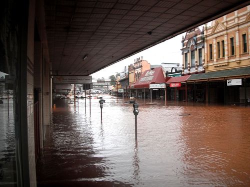 Flood water damage in Toowoomba, January 2011. (AAP)