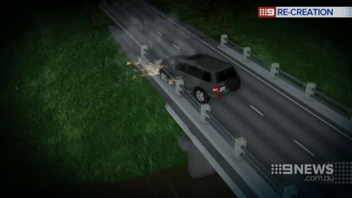 The car smashed through the barrier. (9NEWS)