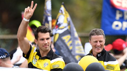 Alex Rance and coach Damien Hardwick. (AAP)