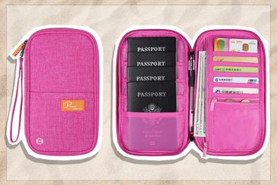 9PR: RFID Travel Passport Wallet, Rose Red