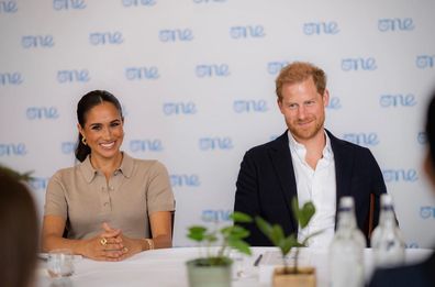 Prince Harry and Meghan Markle at the One Young World summit in Manchester, 2022.