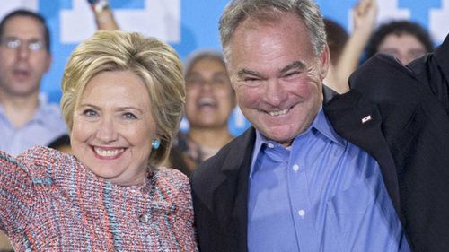 Hillary Clinton and Tim Kaine. (AP)