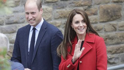Prince William, Prince of Wales and Catherine, Princess of Wales leave St Thomas Church, which has been has been redeveloped to provide support to vulnerable people, during their visit to Wales on September 27, 2022 in Swansea, Wales 