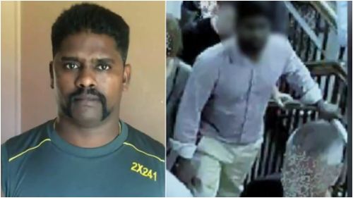Cameras allegedly captured the Indian chef indecently assault the girl on the train. (9NEWS)