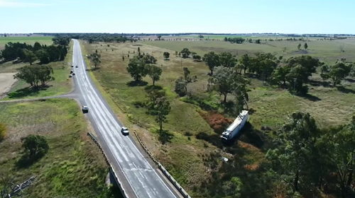 The court heard Graham Mark Morison was fatigued when he drove off the highway and through scrub before hitting a family car, killing two children inside.