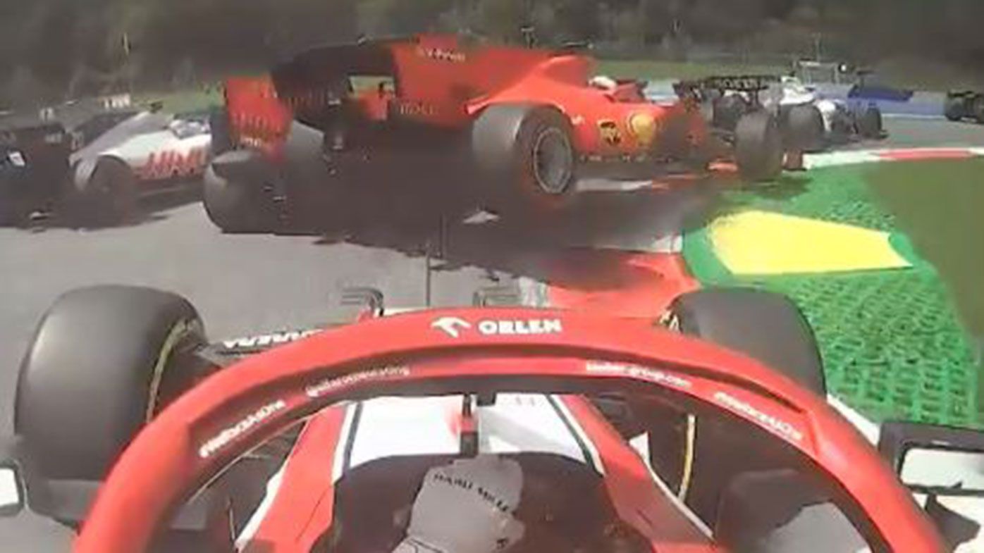 Charles Leclerc becomes airborne and crashes into teammate Sebastian Vettel at the Styrian Grand Prix.