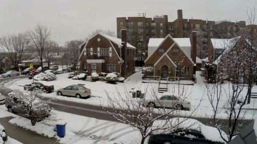 The New York borough of Queens under a blanket of snow. (Supplied)