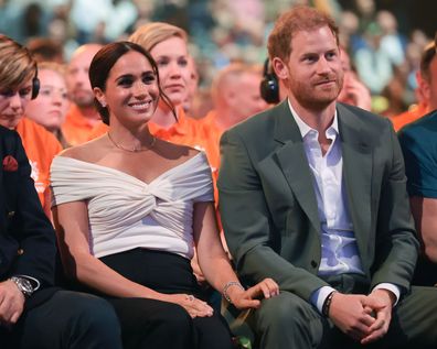 Prince Harry, Duke of Sussex and Meghan, Duchess of Sussex attend the Invictus Games The Hague 2020 Opening Ceremony at Zuiderpark on April 16, 2022 in The Hague, Netherlands. (Photo by Chris Jackson/Getty Images for the Invictus Games Foundation)