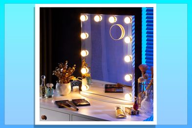 LUXFURNI Vanity Tabletop Makeup Hollywood Mirror