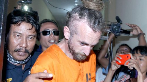 David Taylor in custody in Bali. (AFP)