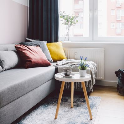 Interior of small apartment living room. Real estate rent and home staging