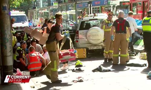 Melbourne's hospitals were sent into chaos when a driver ploughed into passengers on Flinders street last December.