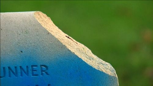 Grave stones of ANZAC soldiers from World War I vandalised in west London. (Supplied)