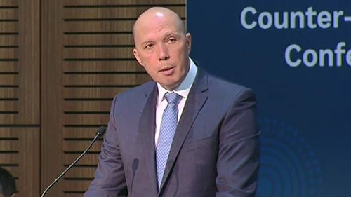 Immigration Minister Peter Dutton has opened a meeting of southeast Asian leaders in Sydney this weekend by pushing the need for counter-terrorism measures. Picture: 9NEWS.