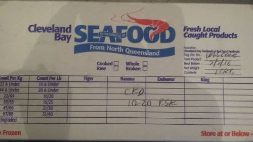 The seafood was in distinctive boxes. (Queensland Police)