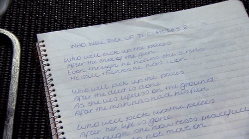 Shandee's mother Vicki found a poem she had written after Shandee had died.