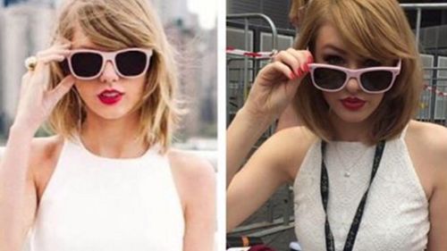 Taylor Swift (left) and lookalike Liv Sturgess (right). (Instagram / _kristy_lee_)