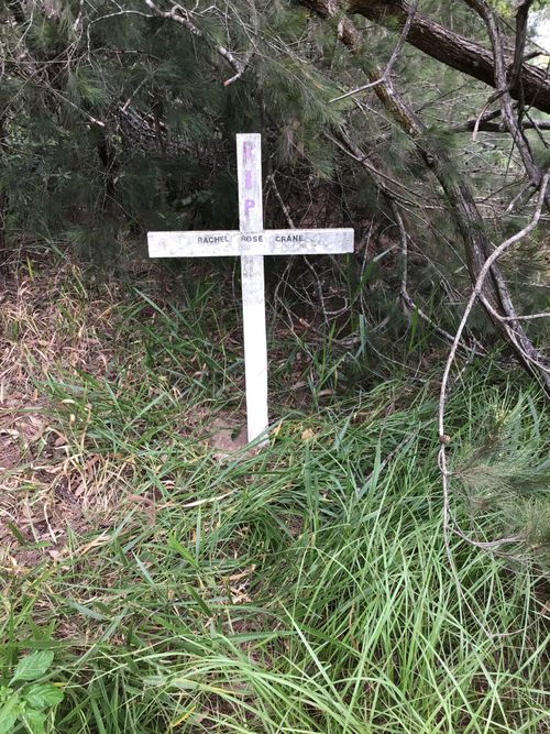 Rachel Rose Crane roadside memorial at Six Mile Creek