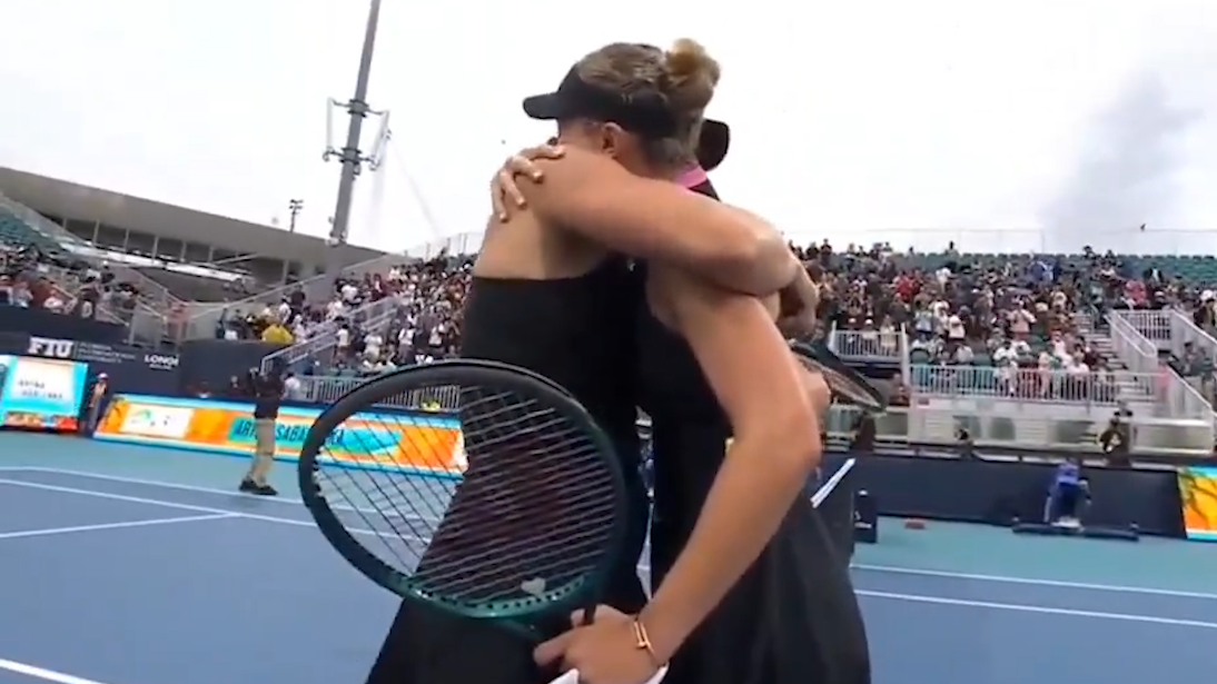 Aryna Sabalenka and Paula Badosa shared a warm embrace at the net following their match at the Miami Open.