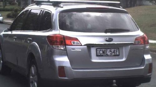 Police released images of the silver Subaru Outback they believe he is travelling in. (New South Wales Police)