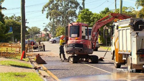 Crews managed to fix the problem, but are still unaware as to what caused the burst main. Picture: 9NEWS.