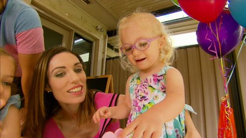 Estelle's second birthday has turned into a celebration of survival after her mother's high-risk pregnancy. (9NEWS)