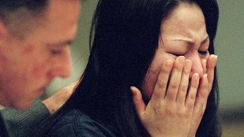 Jeen "Gina" Han in Orange County Superior Court on May 1998, after she was sentenced to 26 years to life for plotting the murder of her twin sister Sunny.
