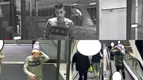 The man was spotted wearing a distinct beanie with a pompom. (Vic Police)