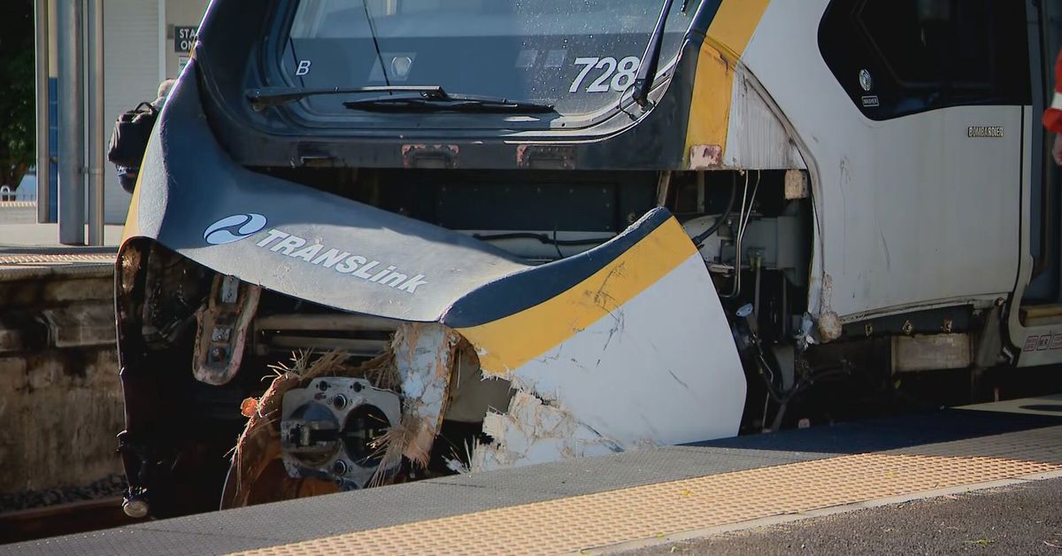 Train with 300 passengers collides with truck on tracks in Brisbane