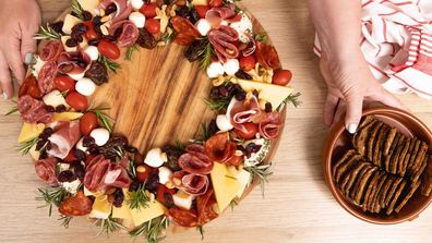 A Christmas wreath cheeseboard is an easy bring-a-plate