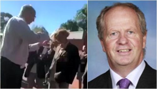 Rohan Brown was sacked after the video emerged of him snipping a students hair before a school photo. (Supplied)