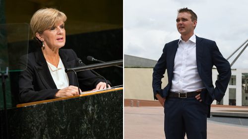 Foreign Minister Julie Bishop and possible future Prime Minister Wyatt Roy. (AAP)