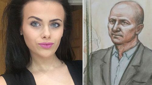 Australian woman India Chipchase was murdered in the UK, and (right) an artist's impression of Edward Tenniswood. (Supplied)