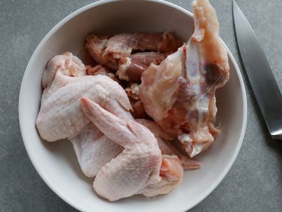 Raw chicken in a bowl