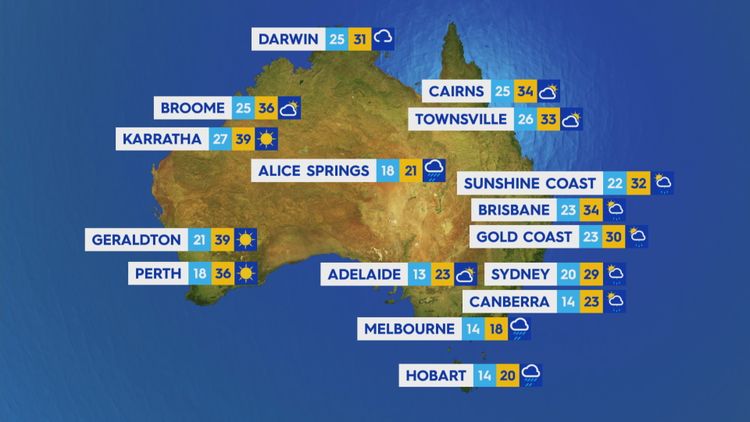 Weather Forecast Australia Heavy Rain And Winds For South Eastern States