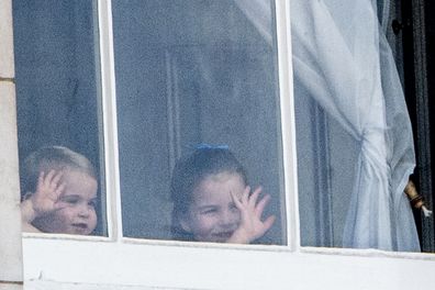 George, Louis and Charlotte welcome Kate and Wills home