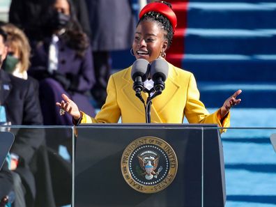 Youth Poet Laureate Amanda Gorman speaks at the inauguration of President Joe Biden on the West Front of the US Capitol on January 20, in Washington, DC