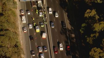 A multi-car pile-up has caused major delays on the M4 in Sydney, near Greystanes.