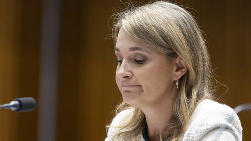 Optus CEO Kelly Bayer Rosmarin during a Senate hearing