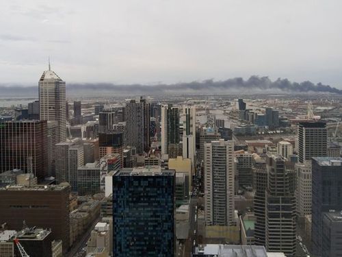 Smoke from the fire could be seen for miles across Melbourne.
